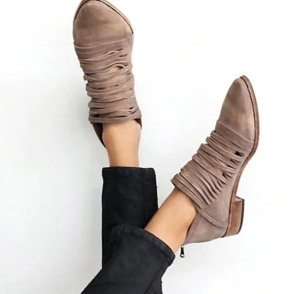 Free People Lost Valley Ankle Boots Gray Brown Size 39/9